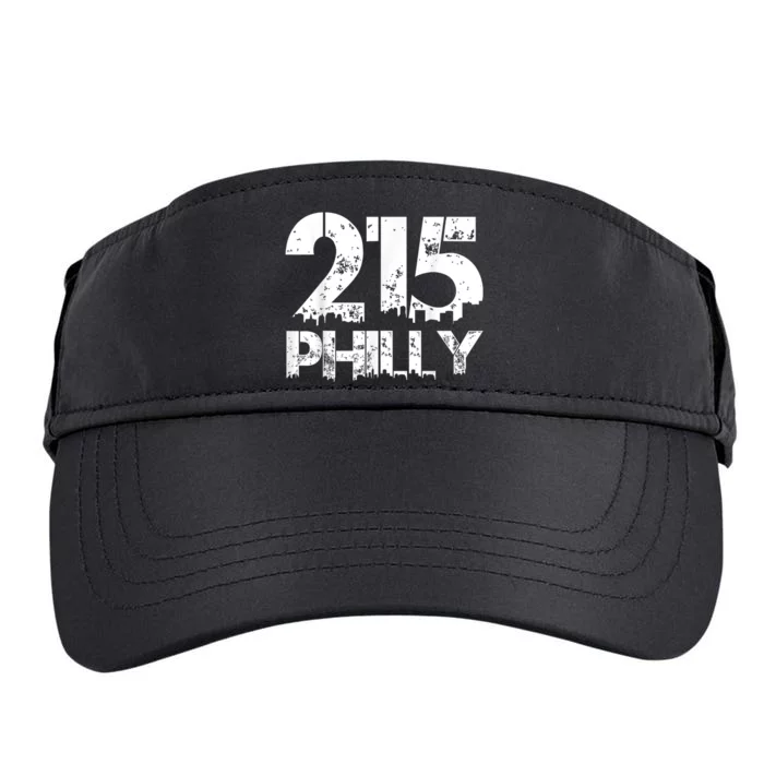 Philadelphia Philly 215 Area Code Distressed Gritty Adult Drive Performance Visor