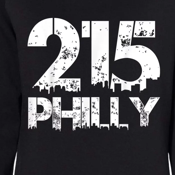 Philadelphia Philly 215 Area Code Distressed Gritty Womens California Wash Sweatshirt