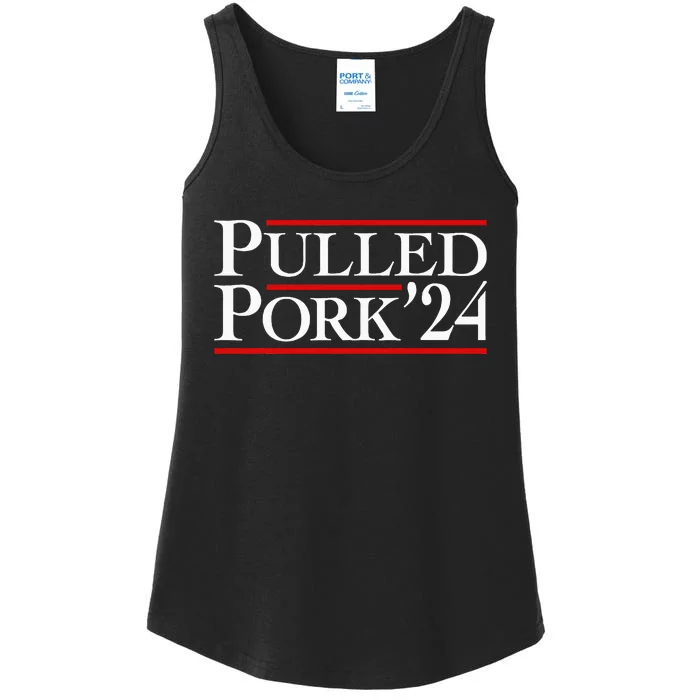 Pulled Pork 24 Funny Bbq Lover Political Slogan Humor Pun Ladies Essential Tank