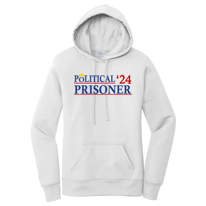 Political Prisoner 2024 Vote Trump November 5 American Flag Women's Pullover Hoodie