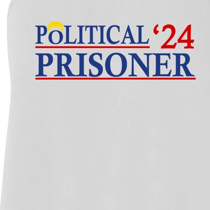 Political Prisoner 2024 Vote Trump November 5 American Flag Women's Racerback Tank