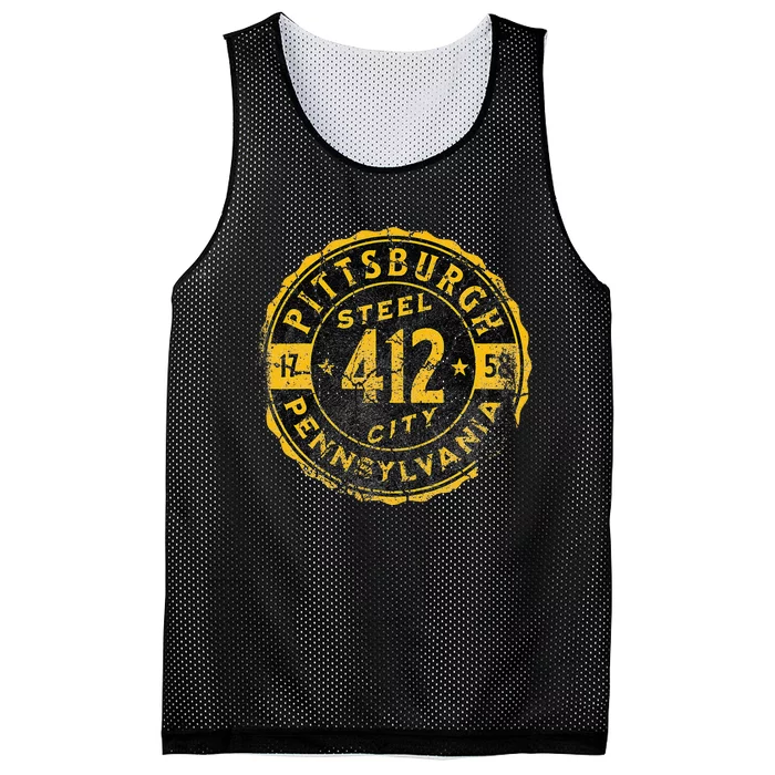 Pittsburgh Pennsylvania 412 Sl City Home Vintage Mesh Reversible Basketball Jersey Tank