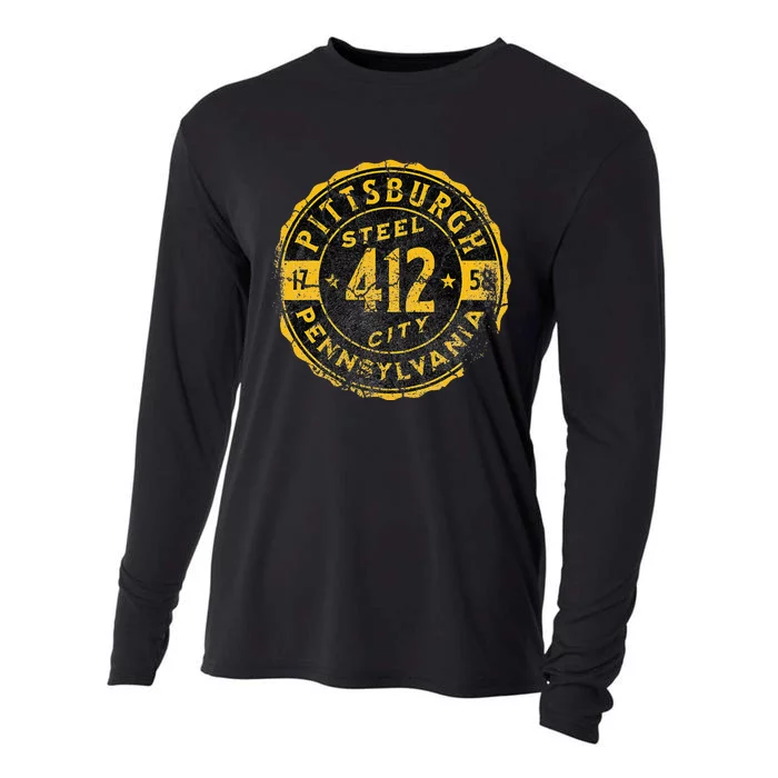 Pittsburgh Pennsylvania 412 Sl City Home Vintage Cooling Performance Long Sleeve Crew