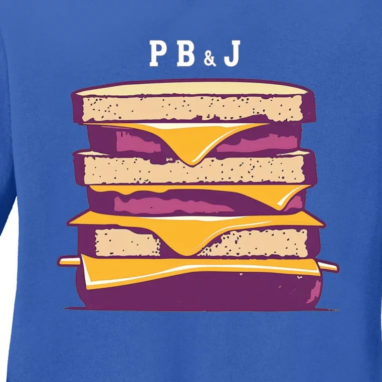 Pretty Pb And J Sandwich With Creamy Peanut Butter And Jelly Gift Ladies Long Sleeve Shirt