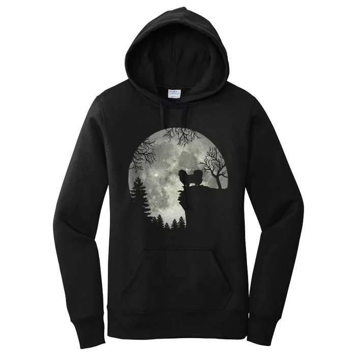 Pekingese Pekinese And Moon Halloween Women's Pullover Hoodie