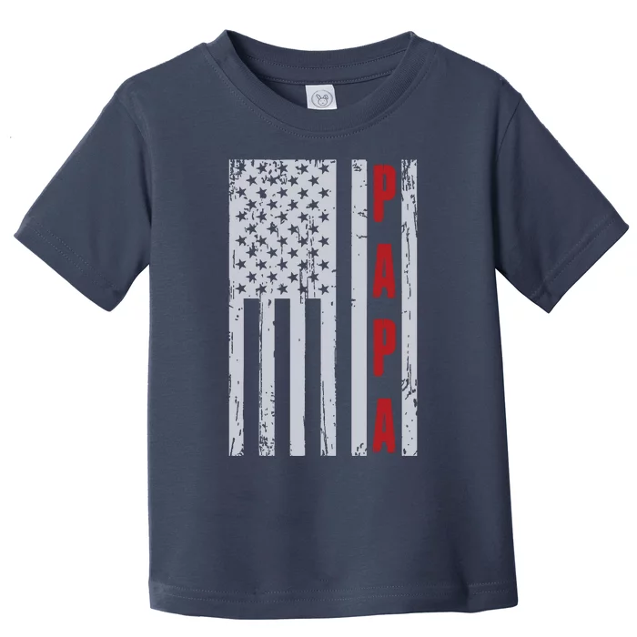 Proud Papa American Flag Shirts Fathers Day Gift Toddler T-Shirt