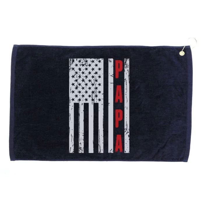 Proud Papa American Flag Shirts Fathers Day Gift Grommeted Golf Towel