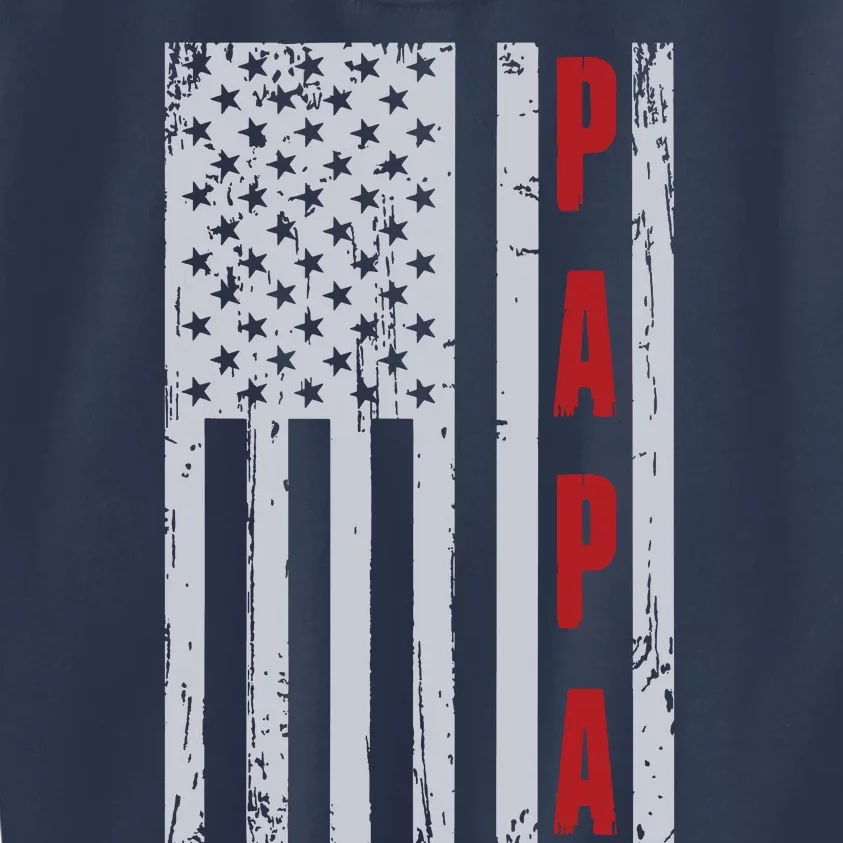 Proud Papa American Flag Shirts Fathers Day Gift Kids Sweatshirt