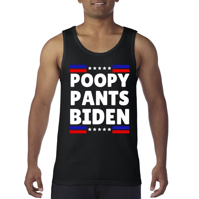 Poopy Pants Anti Biden Bathroom Accident Trump 2024 Election Tank Top