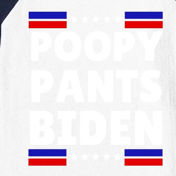 Poopy Pants Anti Biden Bathroom Accident Trump 2024 Election Baseball Sleeve Shirt