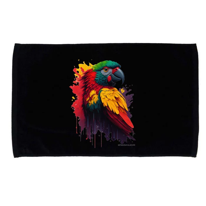 Parrot Parakeet artistic impression Microfiber Hand Towel