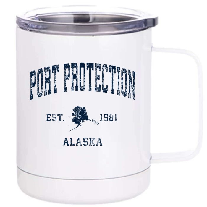 Port Protection Alaska Ak Vintage Athletic Front & Back 12oz Stainless Steel Tumbler Cup