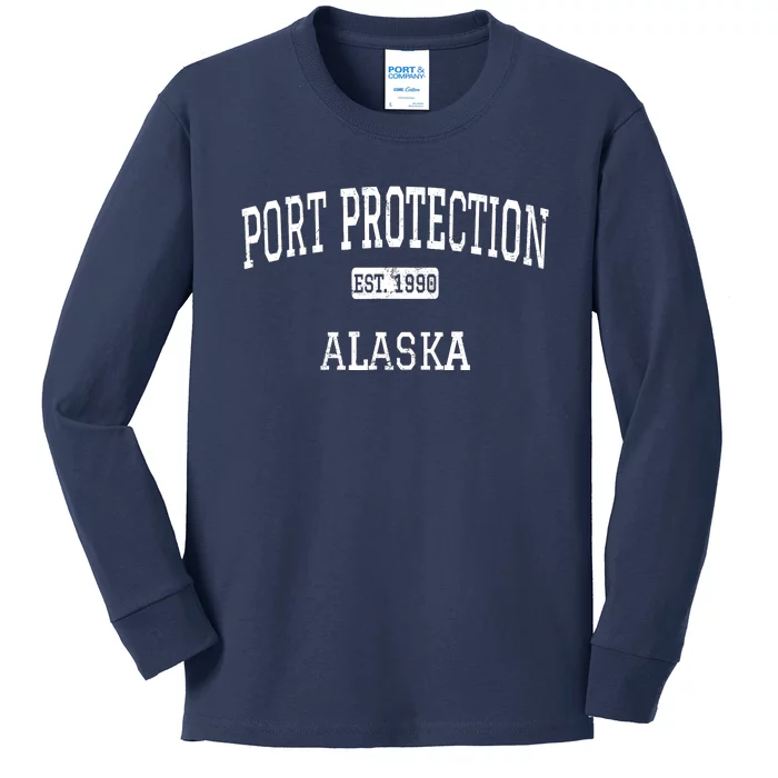 Port Protection Alaska AK Vintage Kids Long Sleeve Shirt