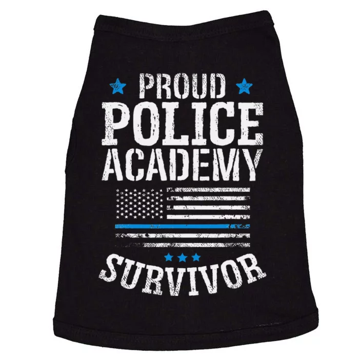 Proud Police Academy Survivor Funny Graduation Gift Doggie Tank