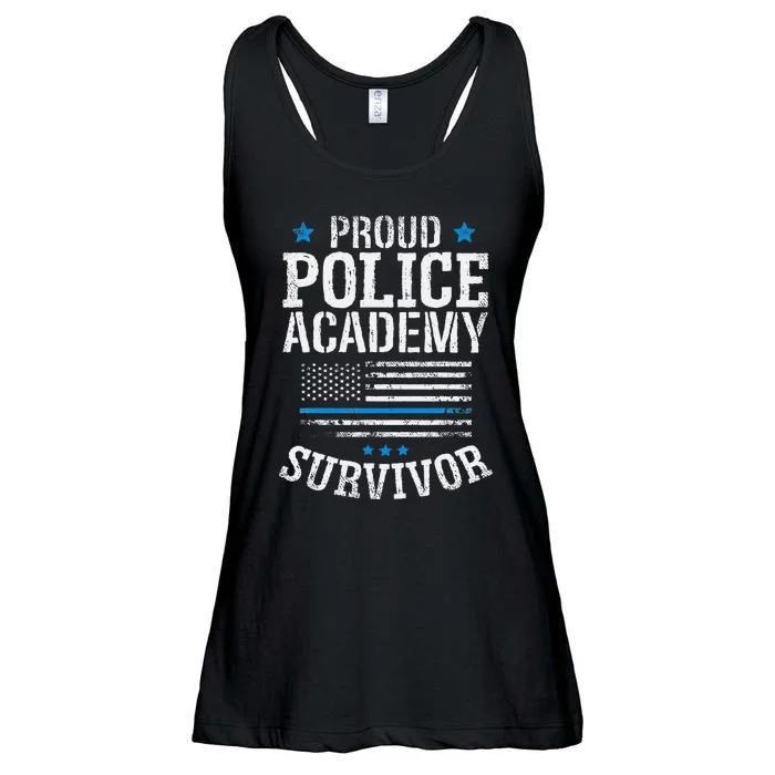 Proud Police Academy Survivor Funny Graduation Gift Ladies Essential Flowy Tank