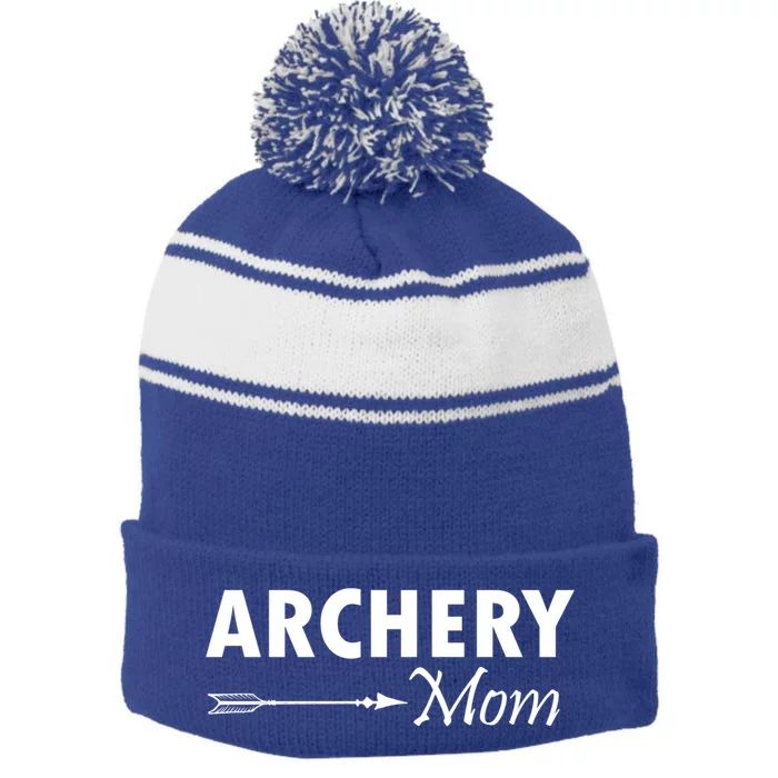 Proud Parent Archery Mom Cool Gift Stripe Pom Pom Beanie