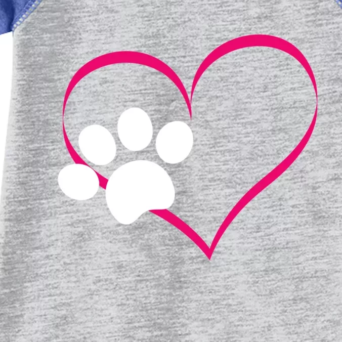 Paw Print And Heart Dog Lovers And Dog Mamas Fur Mom Gift Infant Baby Jersey Bodysuit