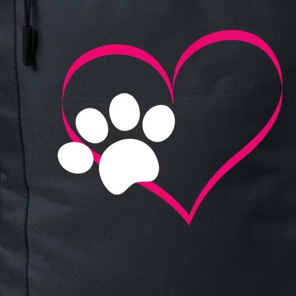 Paw Print And Heart Dog Lovers And Dog Mamas Fur Mom Gift Daily Commute Backpack