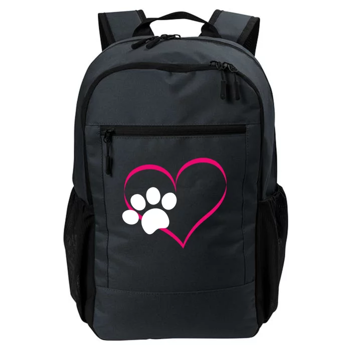 Paw Print And Heart Dog Lovers And Dog Mamas Fur Mom Gift Daily Commute Backpack