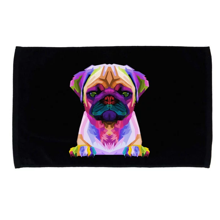 Pug Pop Art Colorful Portrait Carlino for Dog Lovers Microfiber Hand Towel