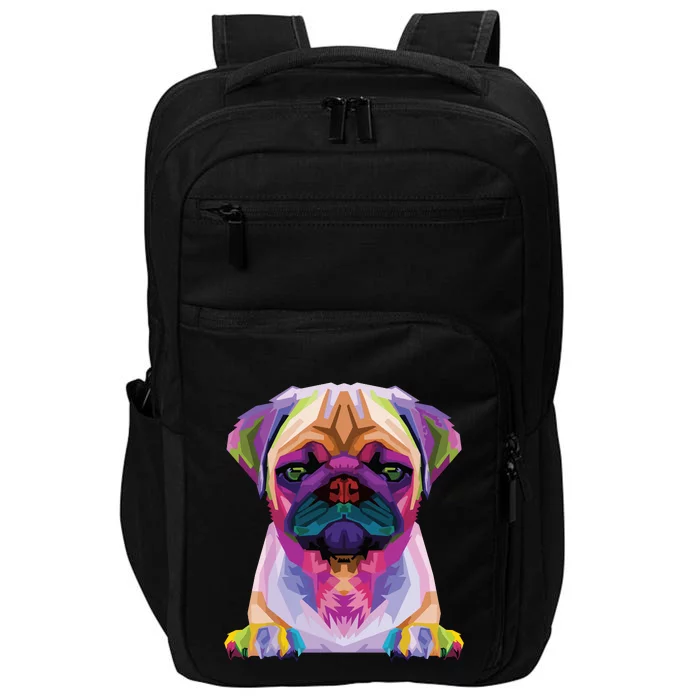 Pug Pop Art Colorful Portrait Carlino For Dog Lovers Impact Tech Backpack