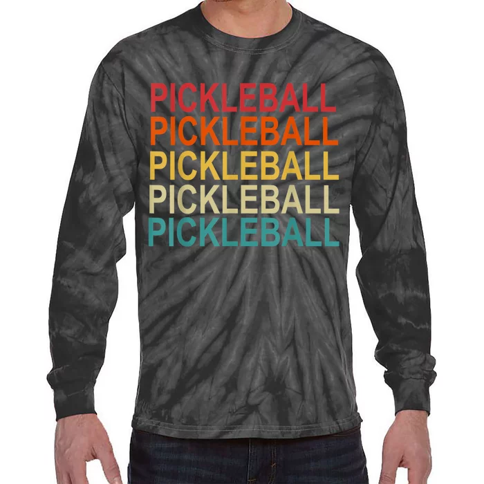 Pickleball Player And Pickleball Lovers Retro Pickleball Tie-Dye Long Sleeve Shirt