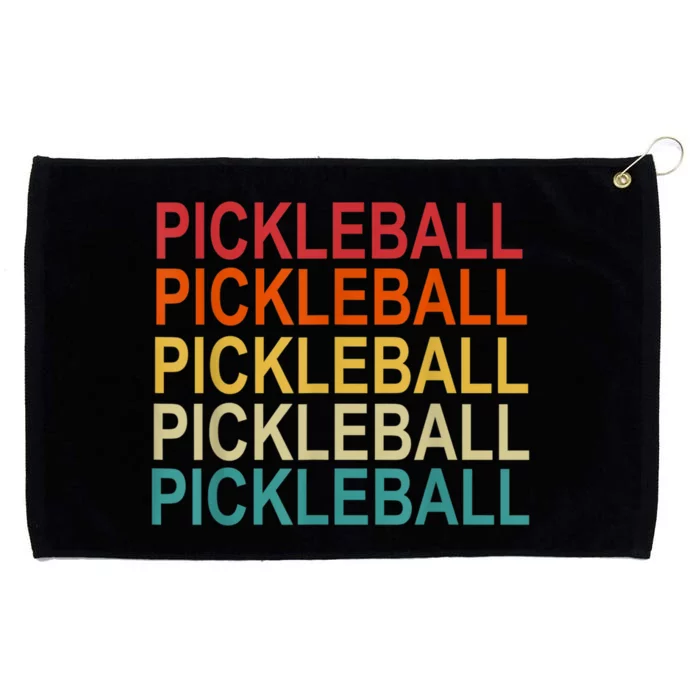 Pickleball Player And Pickleball Lovers Retro Pickleball Grommeted Golf Towel