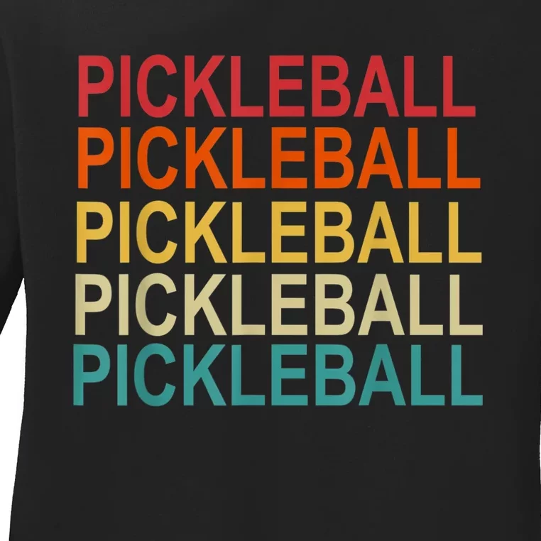 Pickleball Player And Pickleball Lovers Retro Pickleball Ladies Long Sleeve Shirt