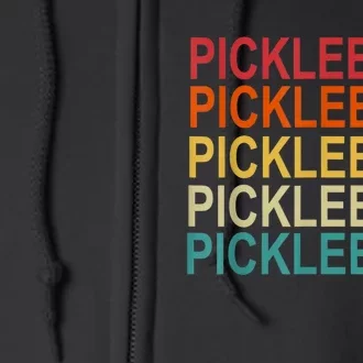 Pickleball Player And Pickleball Lovers Retro Pickleball Full Zip Hoodie