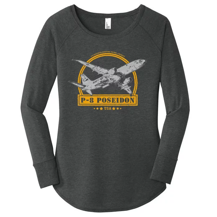 P8 Poseidon Aircraft Women's Perfect Tri Tunic Long Sleeve Shirt