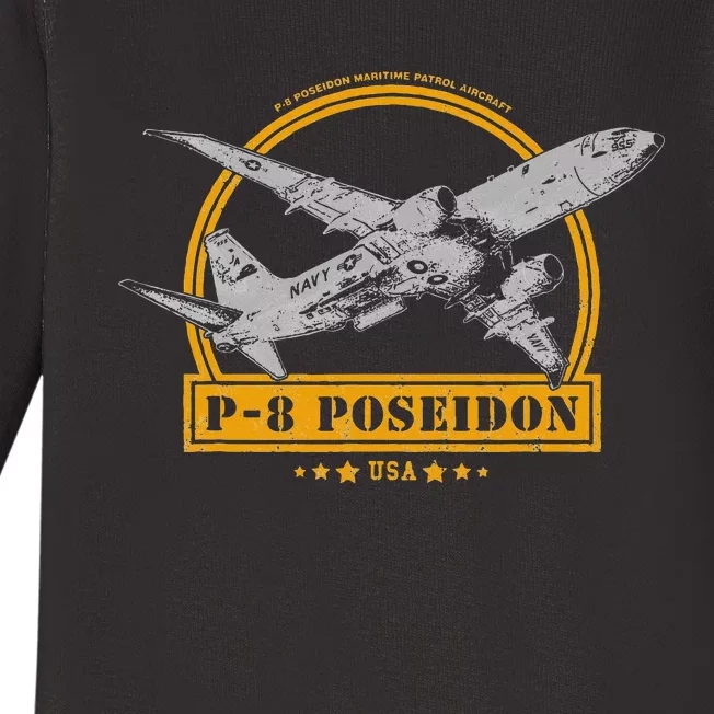 P8 Poseidon Aircraft Baby Long Sleeve Bodysuit