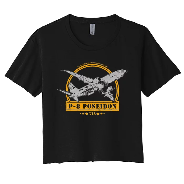 P8 Poseidon Aircraft Women's Crop Top Tee