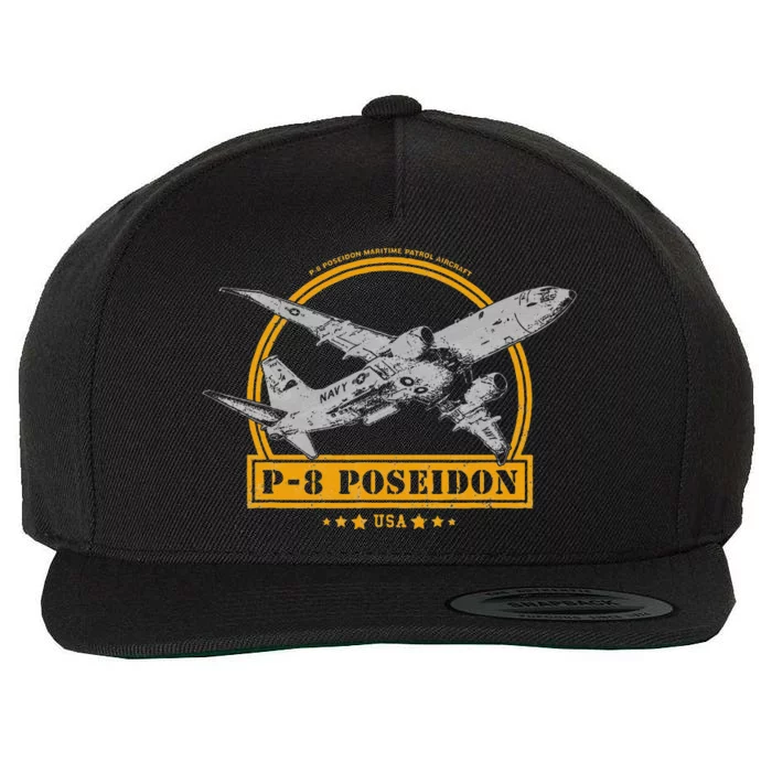 P8 Poseidon Aircraft Wool Snapback Cap