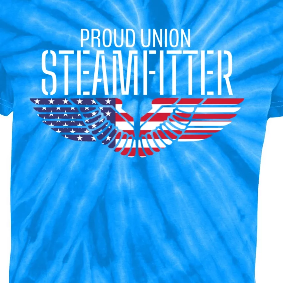 Patriotic Proud American Pro Trade Union Steamfitter Gift Kids Tie-Dye T-Shirt