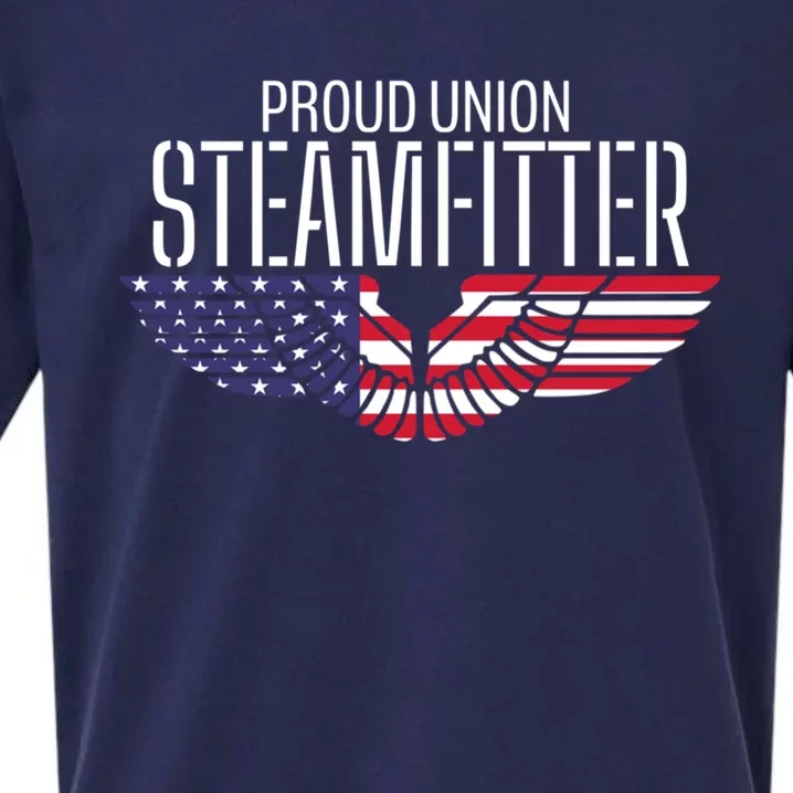 Patriotic Proud American Pro Trade Union Steamfitter Gift Sueded Cloud Jersey T-Shirt