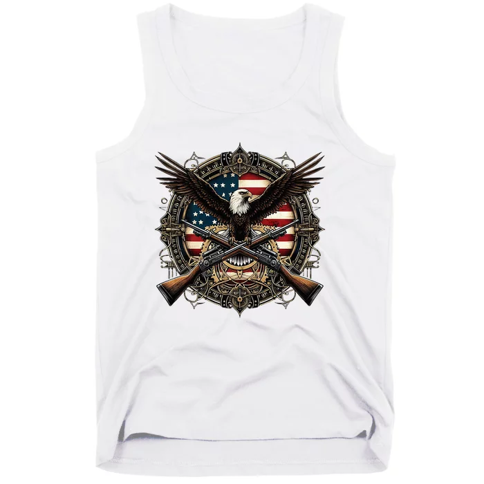 Proud Patriot American Flag Bald Eagle Usa Pride Product Tank Top