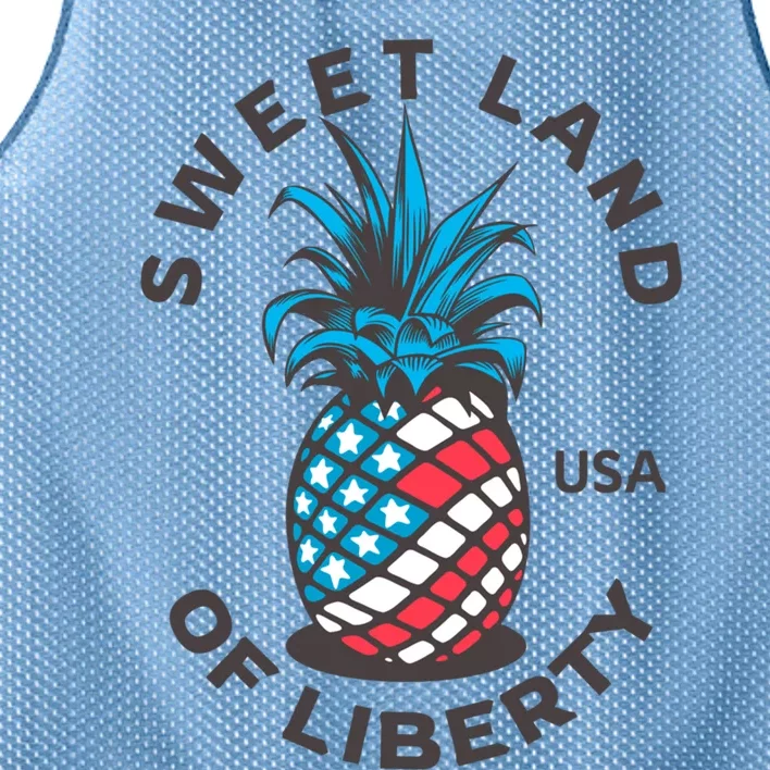 Patriotic Pineapple American Flag Sweet Land Of Liberty Usa Gift Mesh Reversible Basketball Jersey Tank