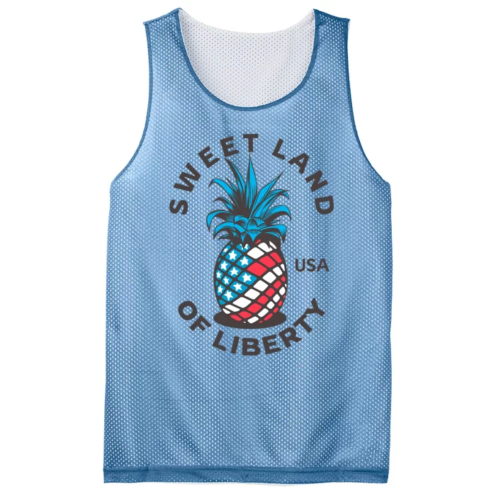 Patriotic Pineapple American Flag Sweet Land Of Liberty Usa Gift Mesh Reversible Basketball Jersey Tank