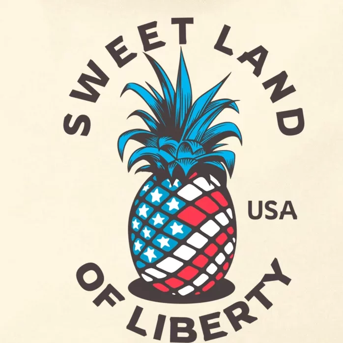 Patriotic Pineapple American Flag Sweet Land Of Liberty Usa Gift Zip Tote Bag