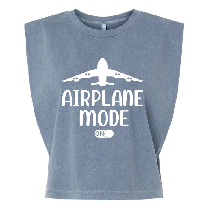 Passenger Plane Airport Pilot Plane Airplane Mode On Gift Garment-Dyed Women's Muscle Tee