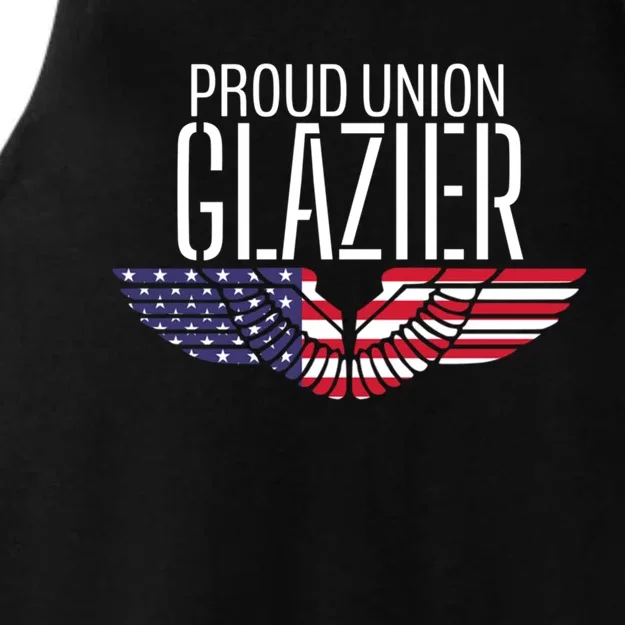 Patriotic Proud American Pro Trade Union Window Glazier Funny Gift Ladies Tri-Blend Wicking Tank