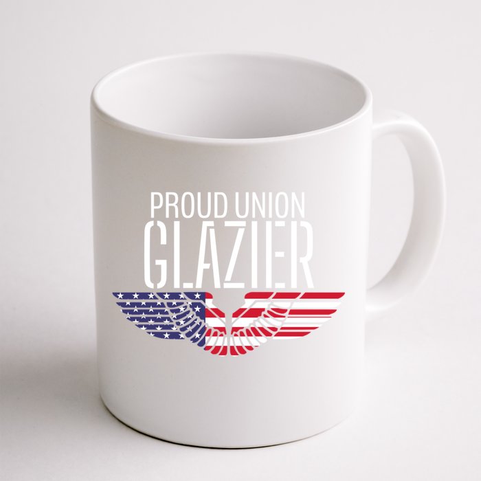 Patriotic Proud American Pro Trade Union Window Glazier Funny Gift Front & Back Coffee Mug