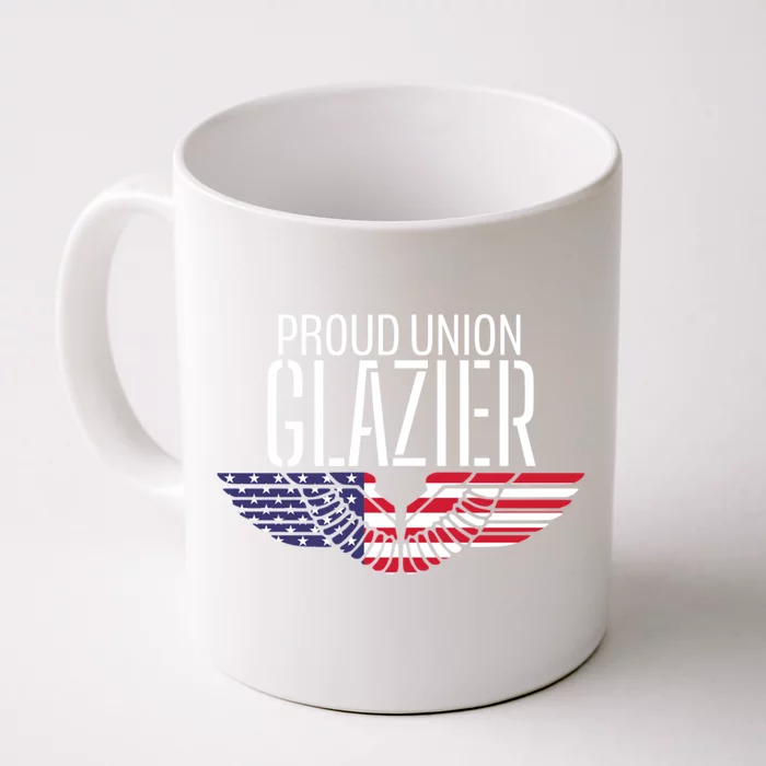 Patriotic Proud American Pro Trade Union Window Glazier Funny Gift Front & Back Coffee Mug