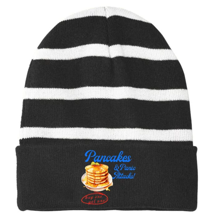 Pancakes Panic & Attacks! Buy One Get One! Apparelt Striped Beanie with Solid Band