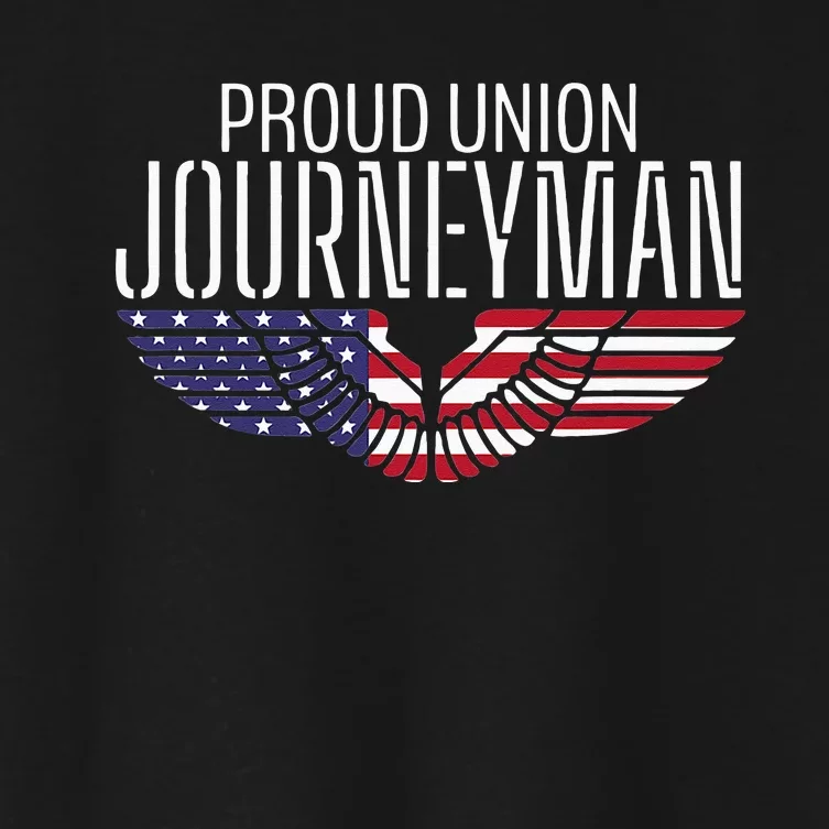 Patriotic Proud American Trade Union Contractor Journeyman Women's Crop Top Tee