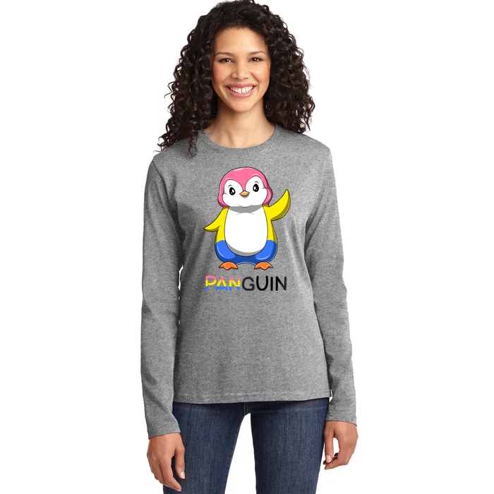 Panguin Penguin A Colorful Pansexual Animal Cool Gift Ladies Long Sleeve Shirt