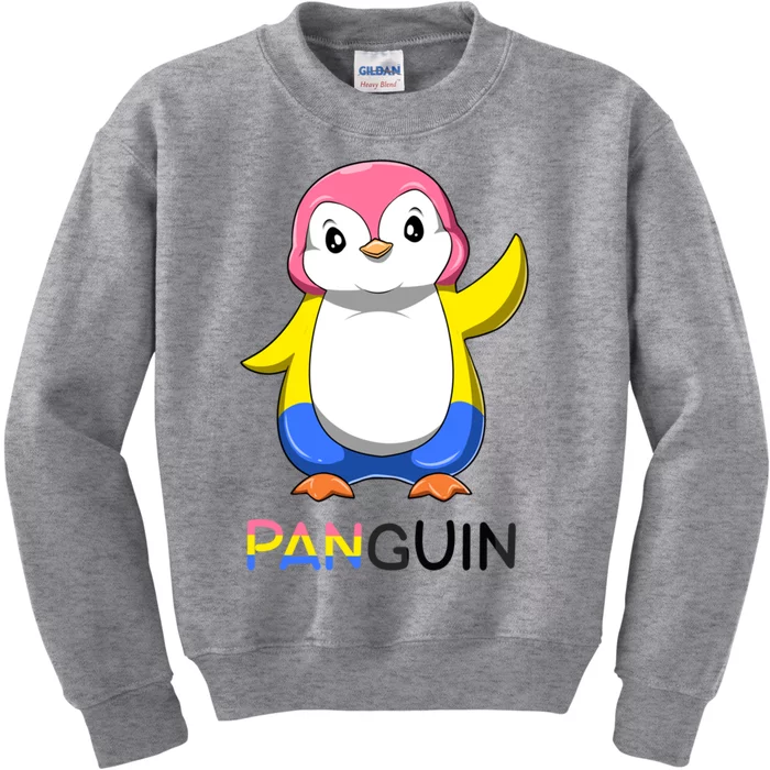 Panguin Penguin A Colorful Pansexual Animal Cool Gift Kids Sweatshirt