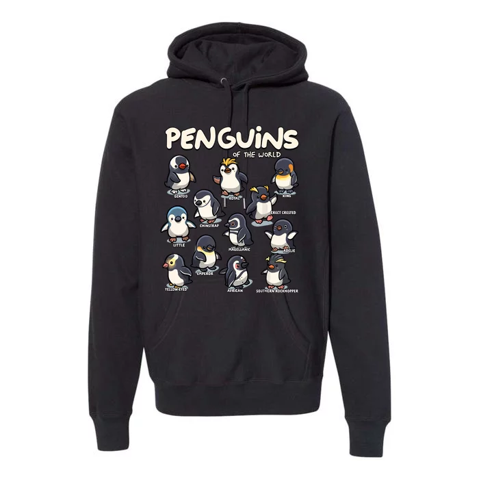 Penguin Penguins Animals Of The World Penguin Lovers Premium Hoodie