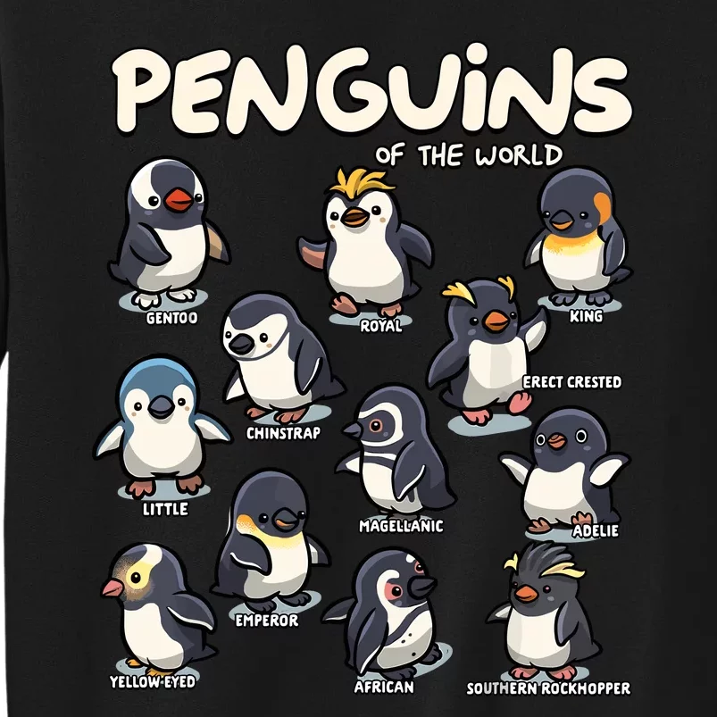 Penguin Penguins Animals Of The World Penguin Lovers Tall Sweatshirt