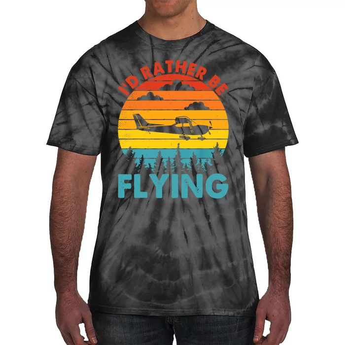 Plane Propeller Airplane Decorations Pilot Sunglasses Tie-Dye T-Shirt